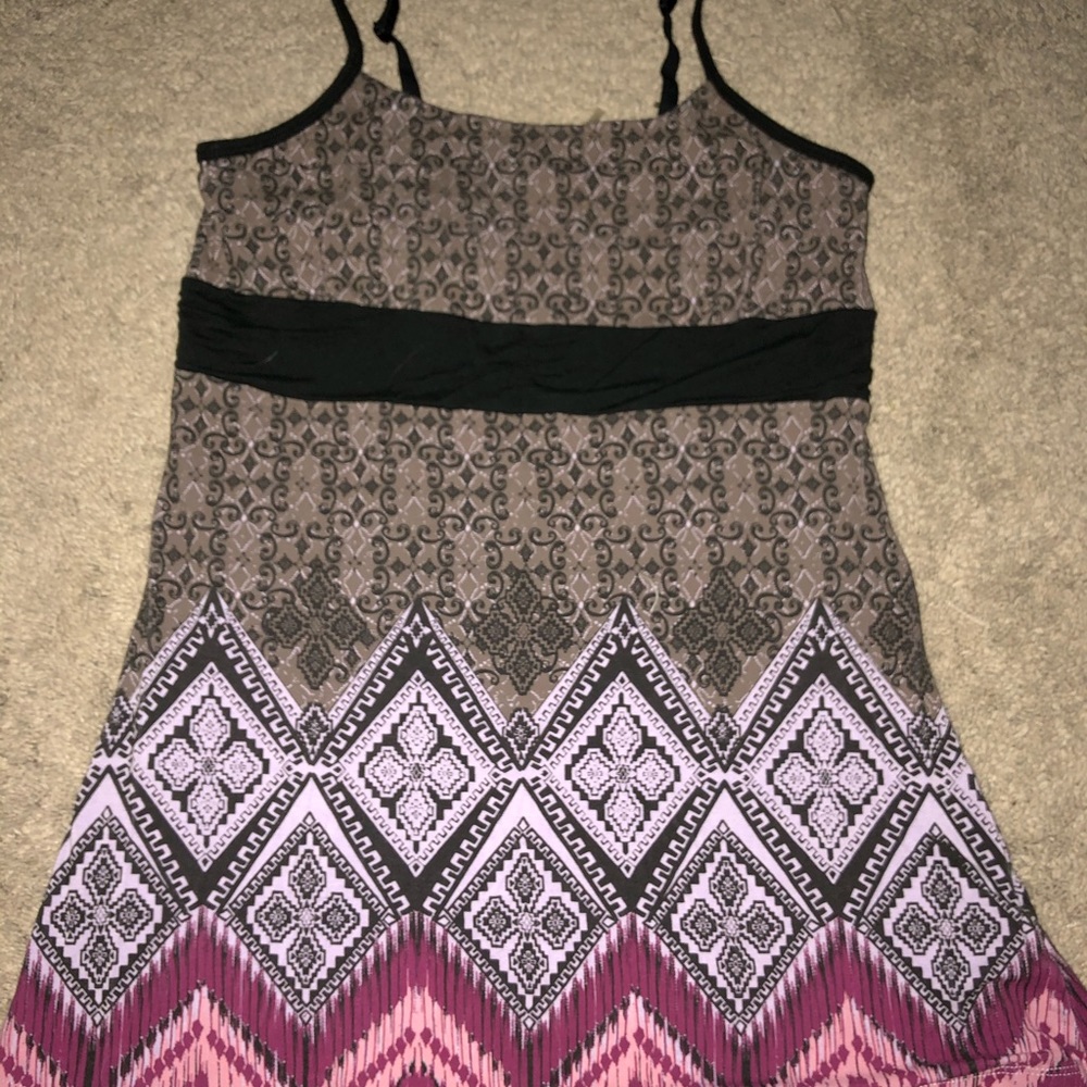 Athleta multi-colored tank top with built in bra